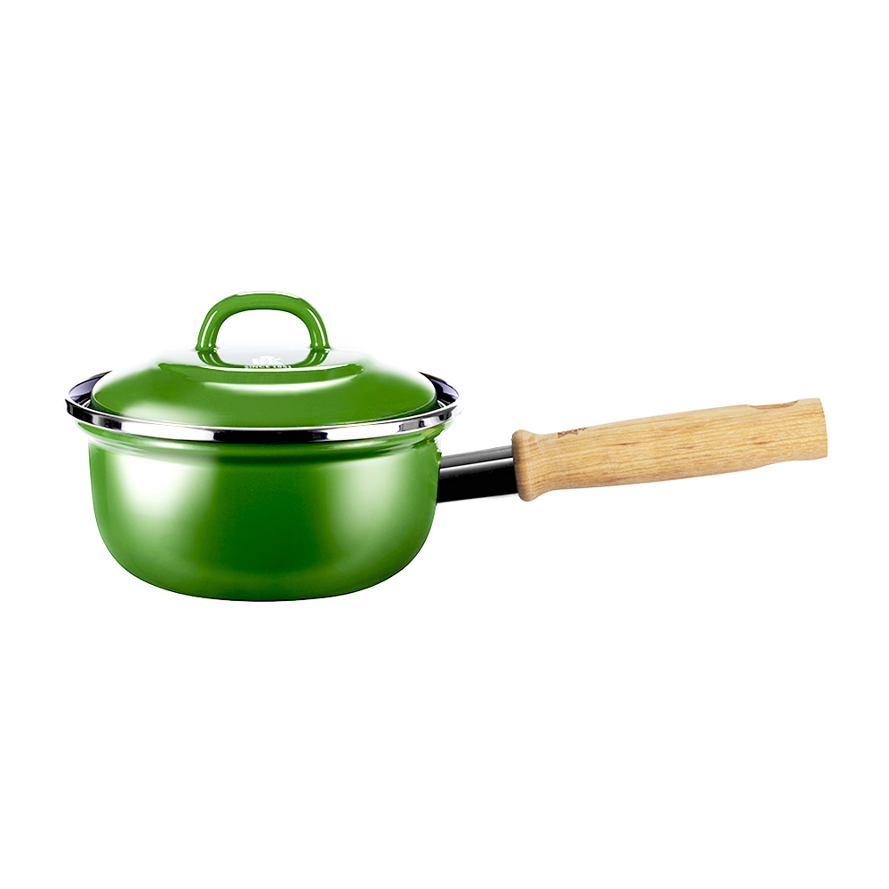 [荷蘭BK]碳鋼琺瑯鍋 16公分 單柄鍋 綠-德國製