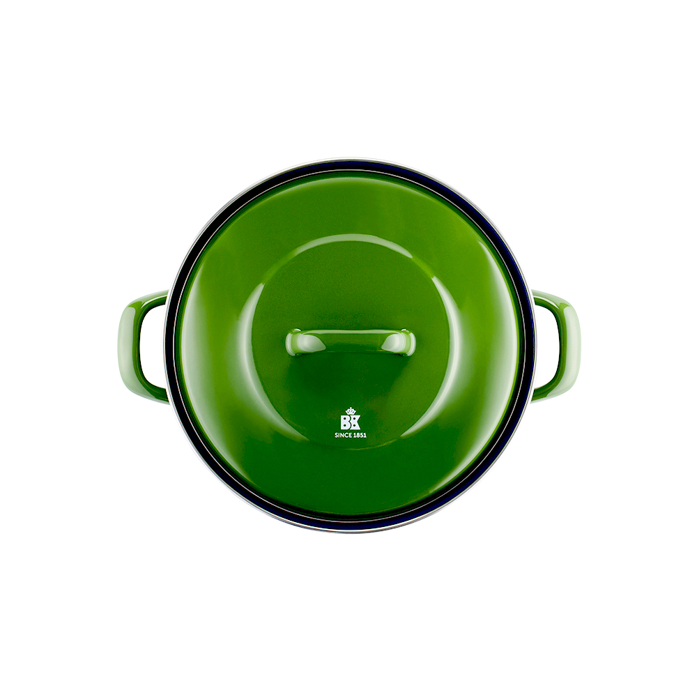 [荷蘭BK]碳鋼琺瑯鍋 24公分 雙耳鍋 綠-德國製