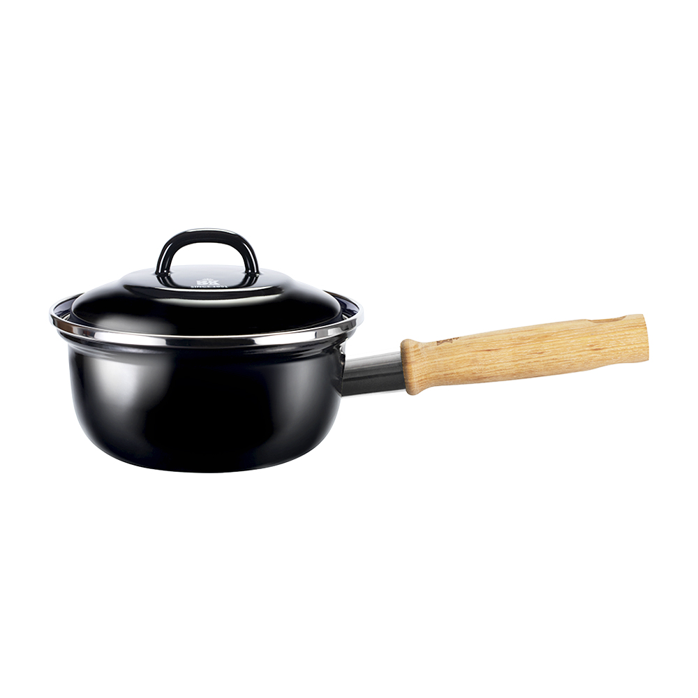 [荷蘭BK]碳鋼琺瑯鍋 16公分 單柄鍋 黑-德國製