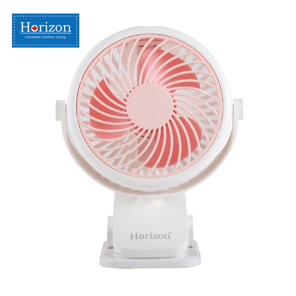 【Horizon 天際線】夾式隨行小風扇 (USB充電小夾扇)-粉