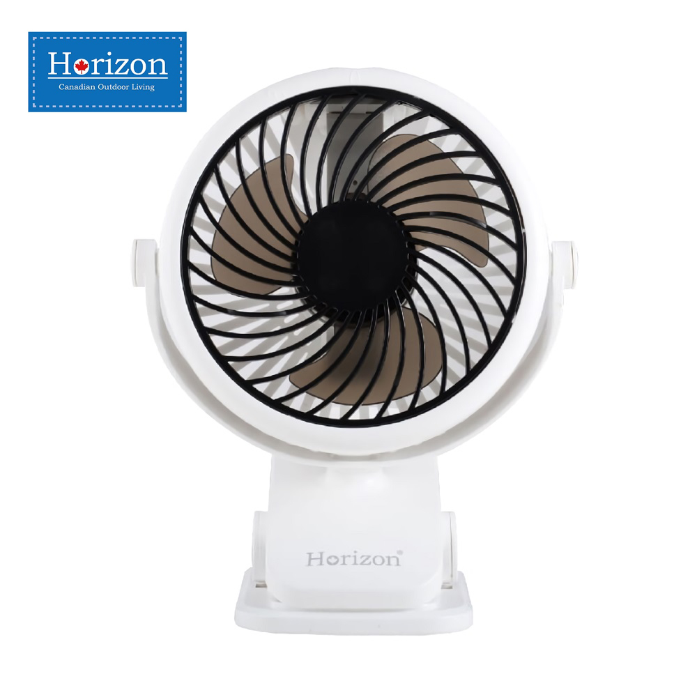 【Horizon 天際線】夾式隨行小風扇 (USB充電小夾扇)-冰晶灰
