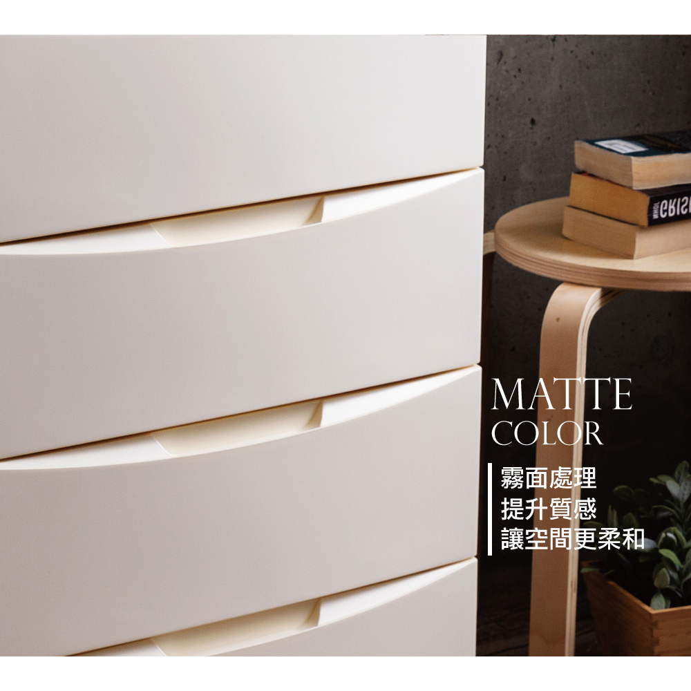【日本 IRIS】四層木質天板設計收納櫃寬56公分系列 DW-554 象牙色