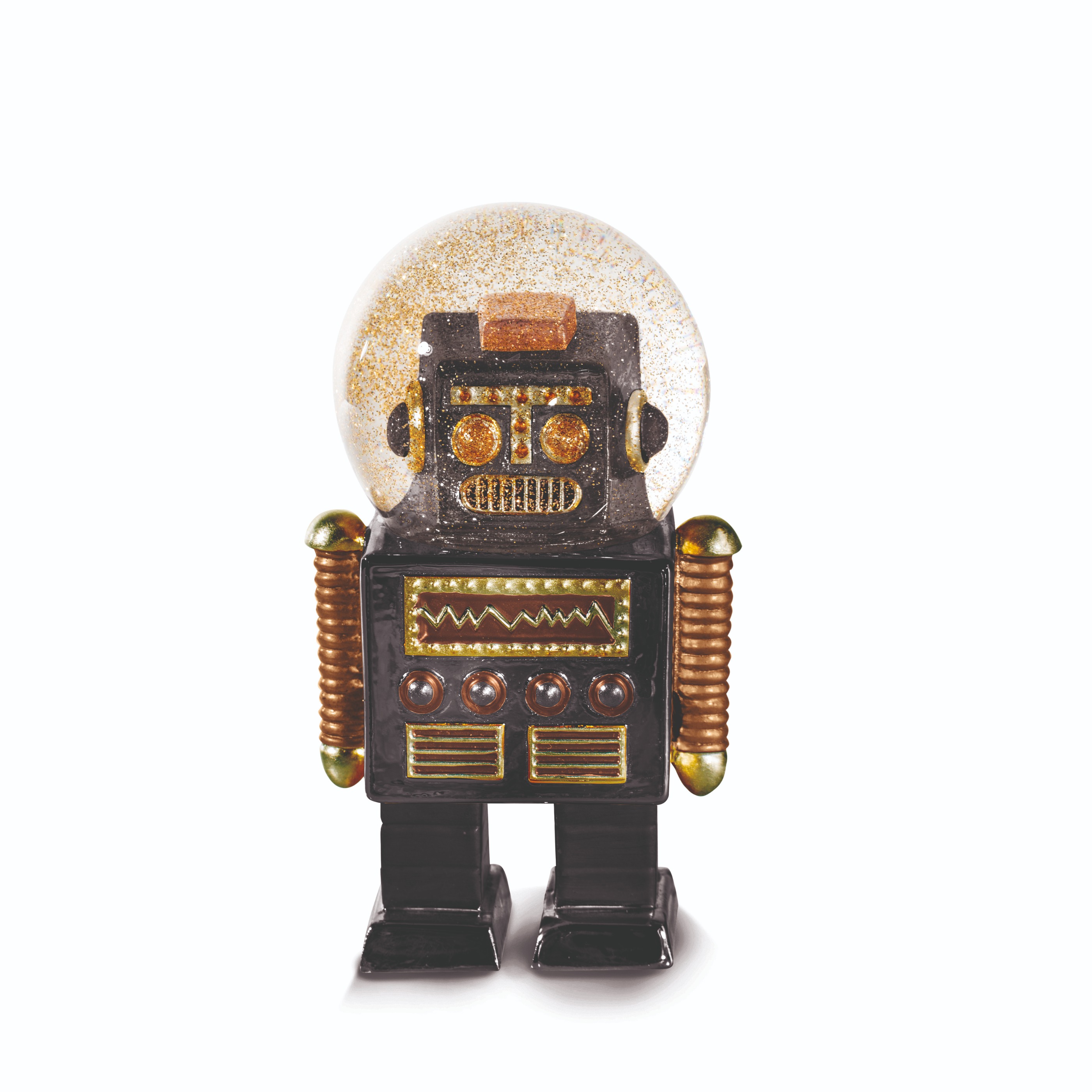 【德國DONKEY】復古機器人水晶球擺飾（黑）