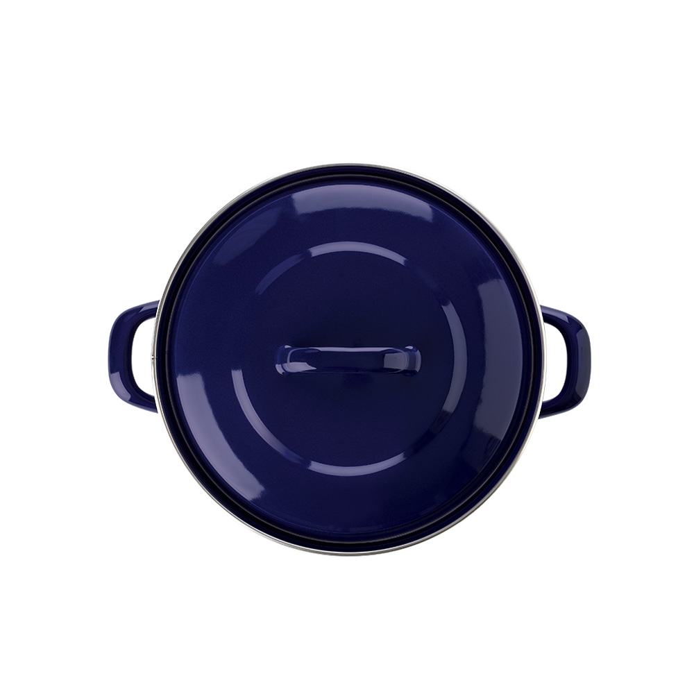 [荷蘭BK]碳鋼琺瑯鍋 20公分 雙耳鍋 藍-德國製