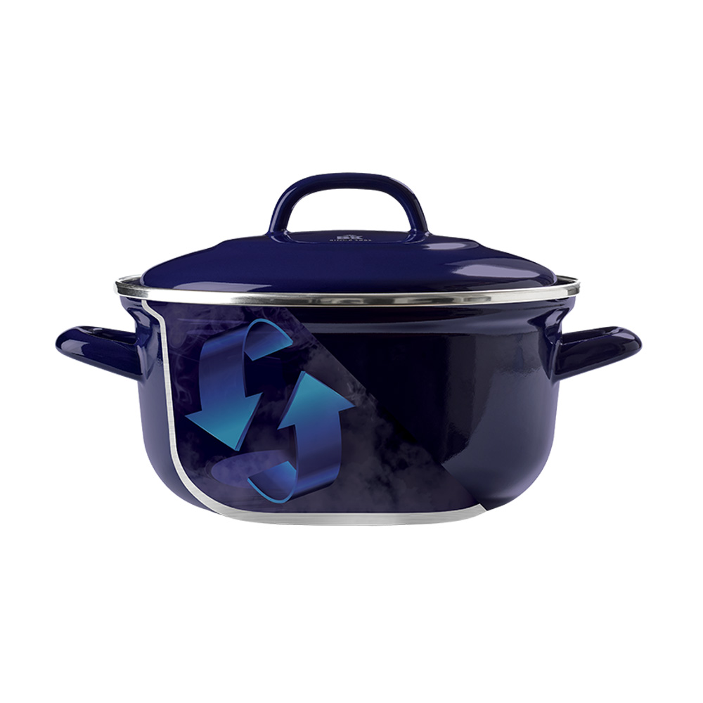 [荷蘭BK]碳鋼琺瑯鍋 20公分 雙耳鍋 藍-德國製