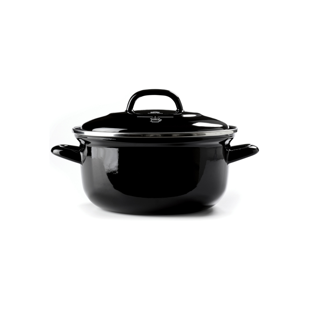[荷蘭BK]碳鋼琺瑯鍋 20公分 雙耳鍋 黑-德國製