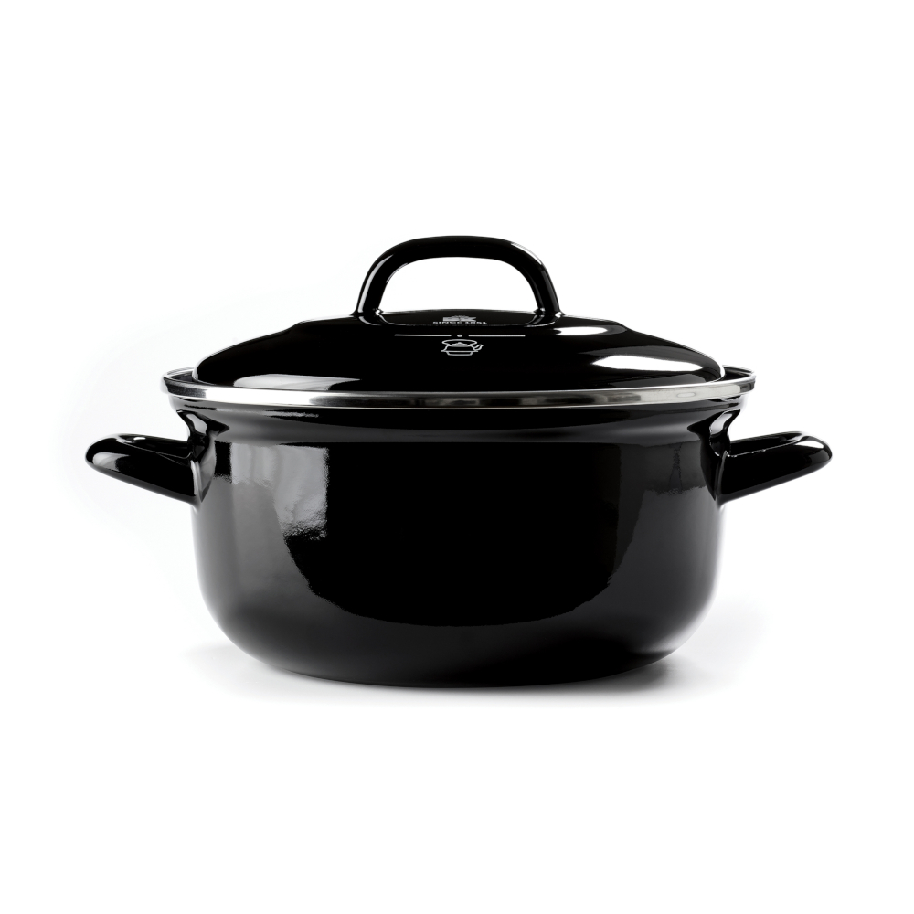 [荷蘭BK]碳鋼琺瑯鍋 24公分 雙耳鍋 黑-德國製