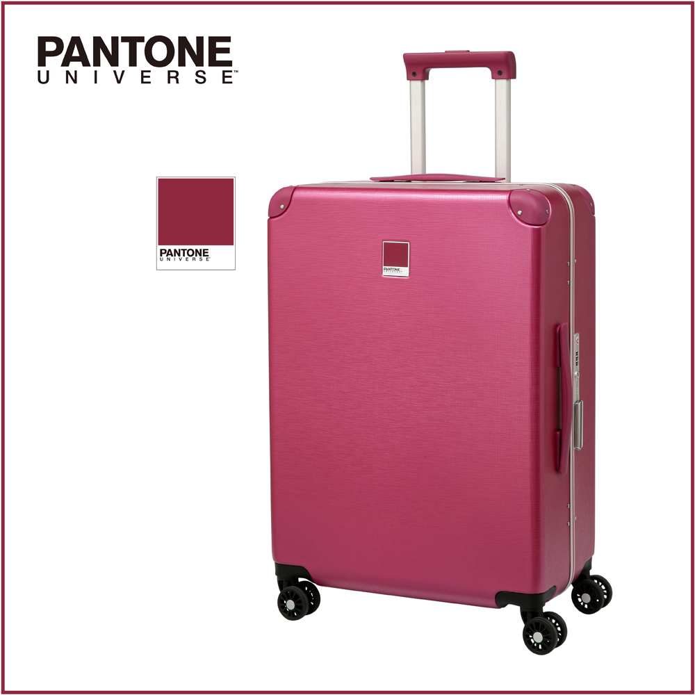 PANTONE UNIVERSE 輕奢鋁框行李箱 25吋-櫻花紅