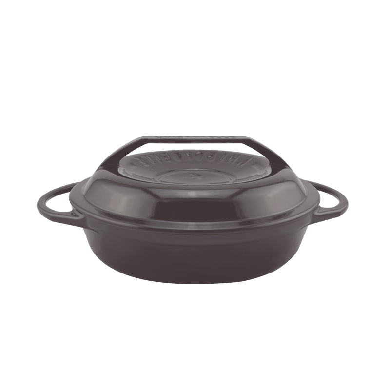 日本燕子鍋-不鏽鋼琺瑯鍋22公分(淺型)-橄欖紫