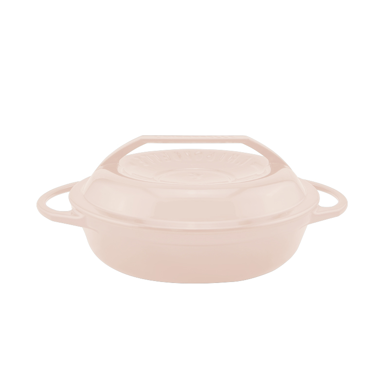 日本燕子鍋-不鏽鋼琺瑯鍋22公分(淺型)-蜜桃粉