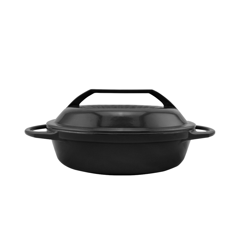 日本燕子鍋-不鏽鋼琺瑯鍋20公分(淺型)-曜石黑