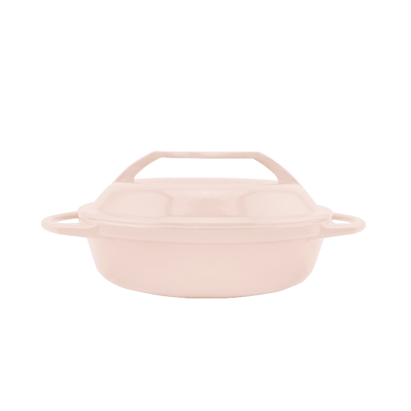 日本燕子鍋-不鏽鋼琺瑯鍋20公分(淺型)-蜜桃粉