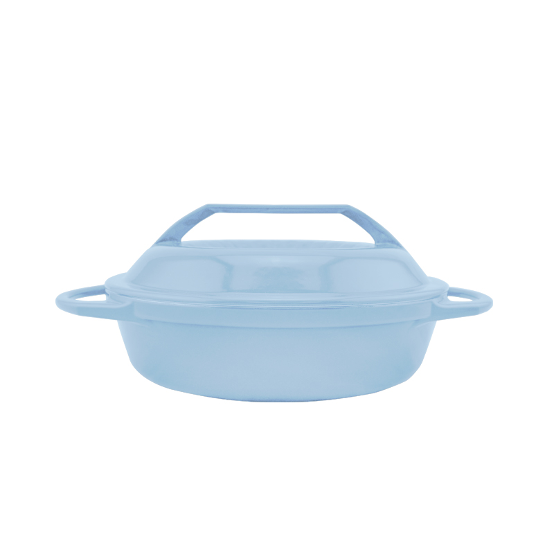 日本燕子鍋-不鏽鋼琺瑯鍋20公分(淺型)-蘇打藍